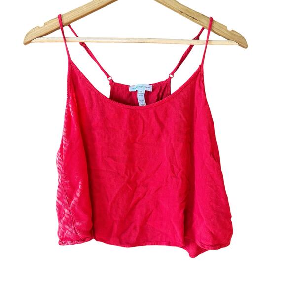 Ambiance Apparel Womens Red Cropped Flowy Tank w Open Back Festival Summer sz XL - Picture 7 of 10